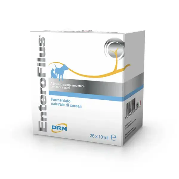 DRN Enterofilus Supporto del naturale equilibrio della flora intestinale Fiale per cani e gatti 10 ml 36 Fiale - Integratori per cani