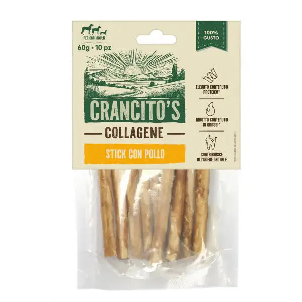 Crancito's Stick Collagene snack naturale per cani Pollo - 10 snack da 60 gr