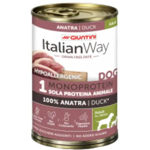 Italianway Patè Hypoallergenic Monoprotein Dog Adult 400 gr Anatra - Umido monoproteico cane