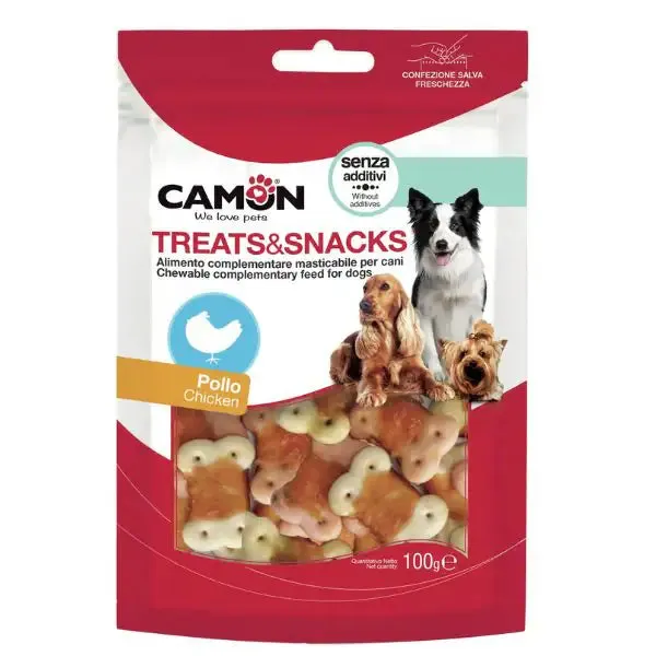 Camon Treats e Snacks per cani Biscotti arrotolati con pollo - 100 gr
