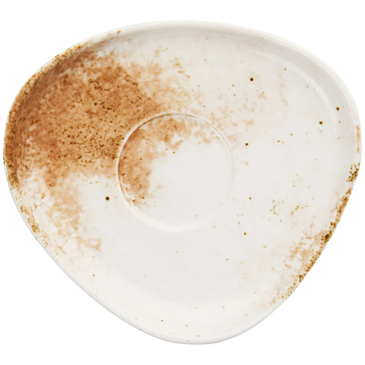 6x VEGA Piattino sottotazza cappuccino e mug Purior; 15.5x14x2.3 cm (LxLxH); bianco/marrone; ovale; 6 pz. / Pacco