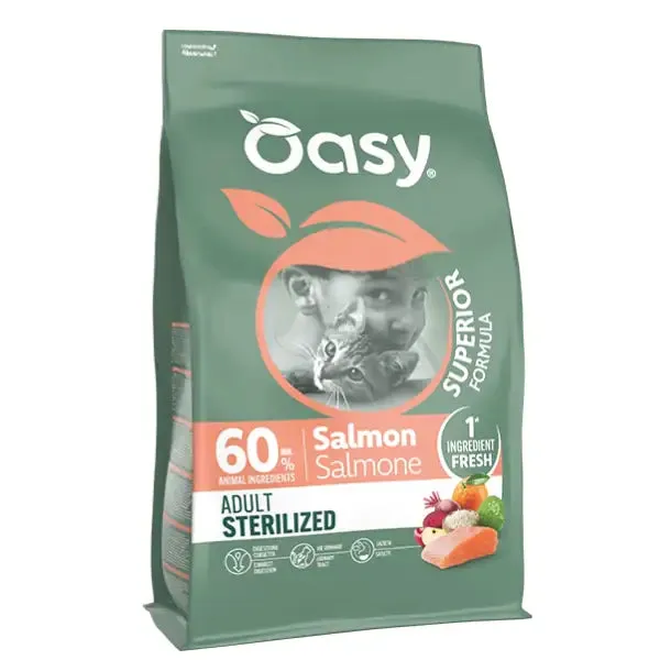 Oasy Superior Formula Cat Adult Sterilized Salmone 1,5 kg - Croccantini per gatti