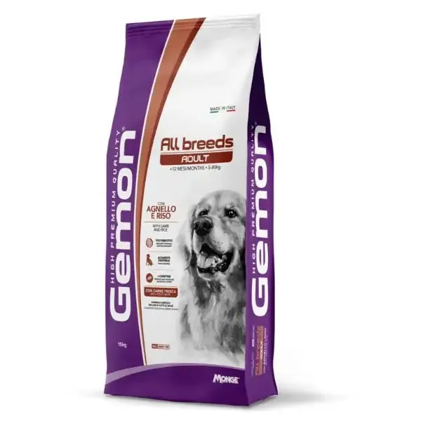 Monge Gemon All Breeds Adult con Agnello e Riso 3 kg - Croccantini per cani