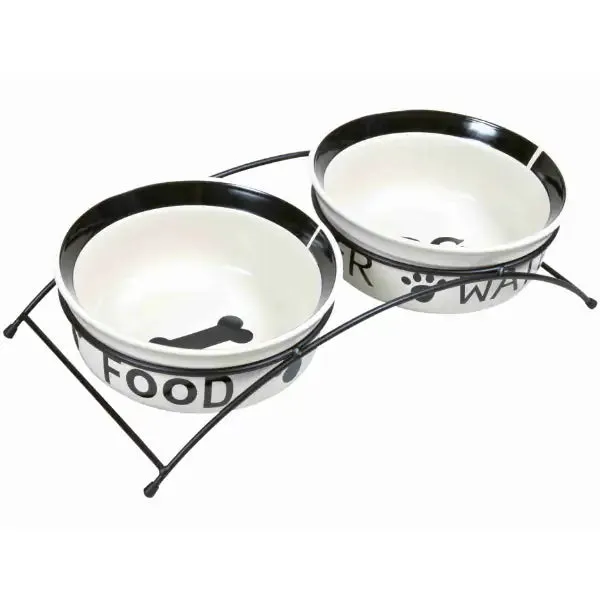 Set Ciotole Ceramica Eat-on-Feet Trixie Diametro 15 cm x2