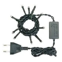 Filo Verde 10 luci - LED Bianco caldo (1 + 1,5 mt) Luce fissa XMAS KING 20283
