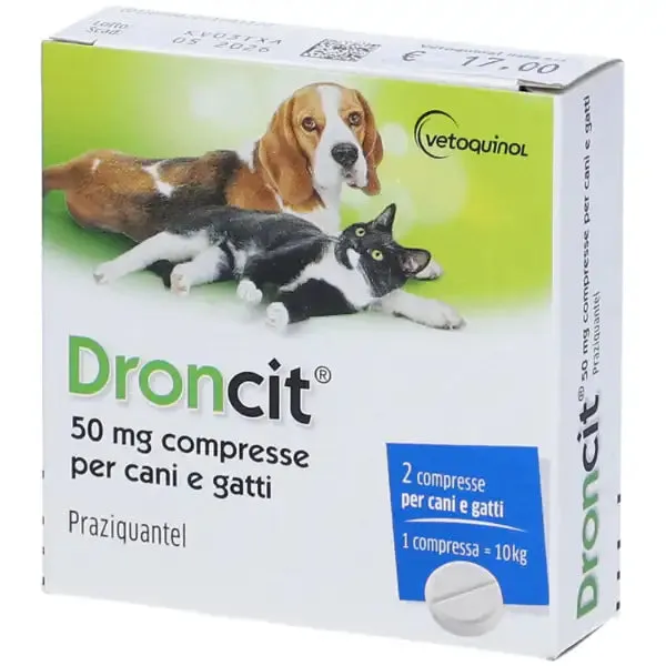 Vetoquinol Droncit compresse antiparassitarie vermifugo Compresse per cani e gatti 6 Compresse