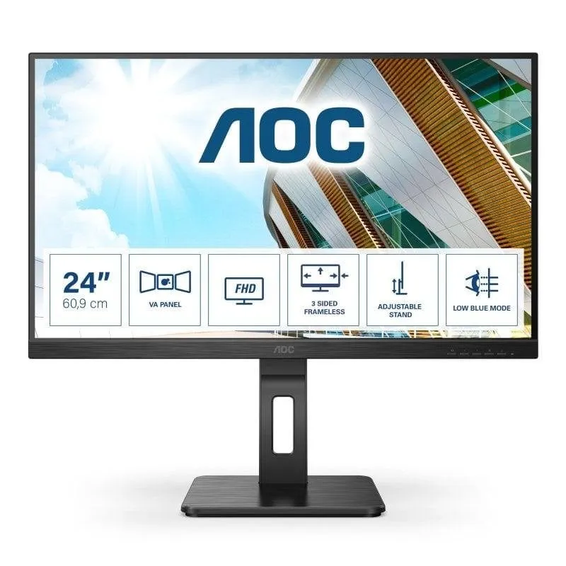 Monitor PC AOC 24P2QM 23.8" FullHD 75Hz VA Flat 4ms USB DP HDMI Altoparlanti