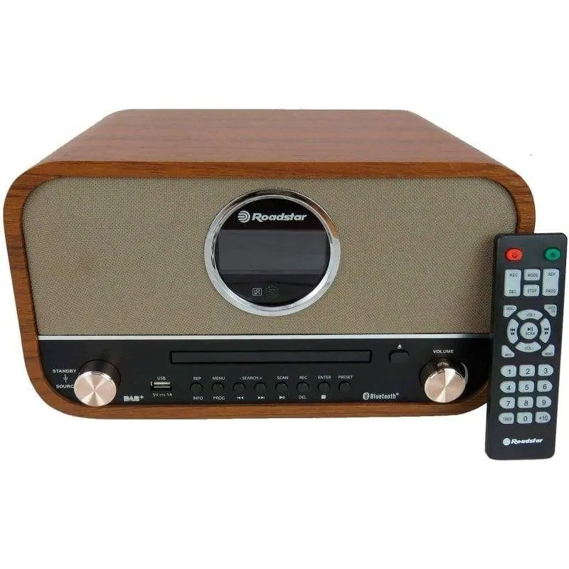 Microcatena Roadstar HRA1782ND+BT 30W RMS Bluetooth USB Radio DAB/FM Legno