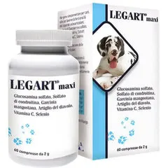 Aurora Biofarma Legart Maxi per animali di taglia grande Supporto legamenti Compresse per cani 60 Compresse da 2 gr - Integratori per cani