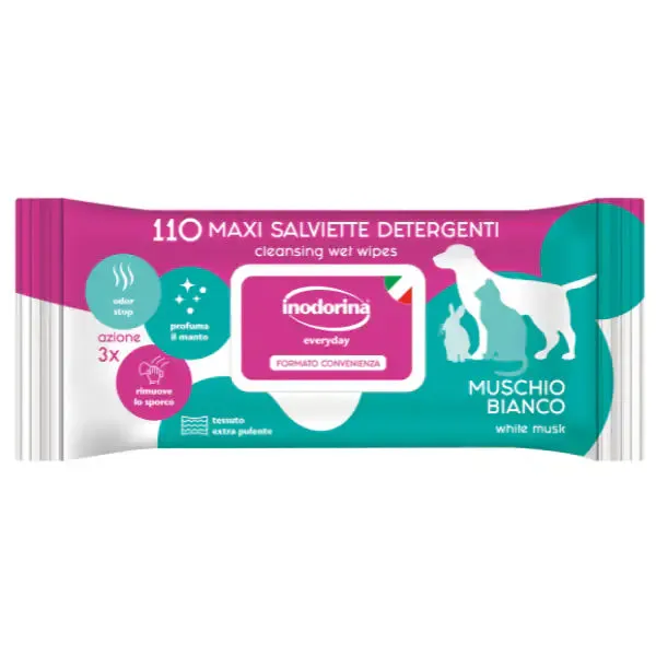 Inodorina Refresh Salviette Detergenti 110 salviette Muschio bianco