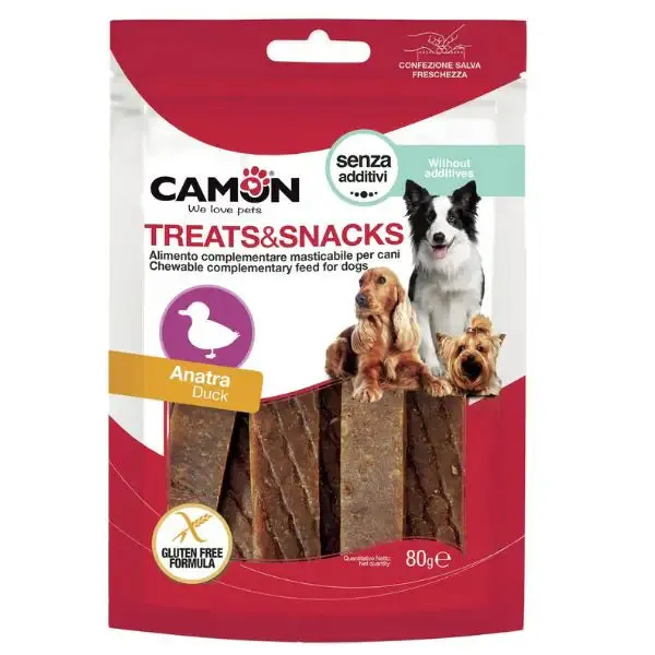 Camon Treats e Snacks per cani Anatra jerky - 80 gr