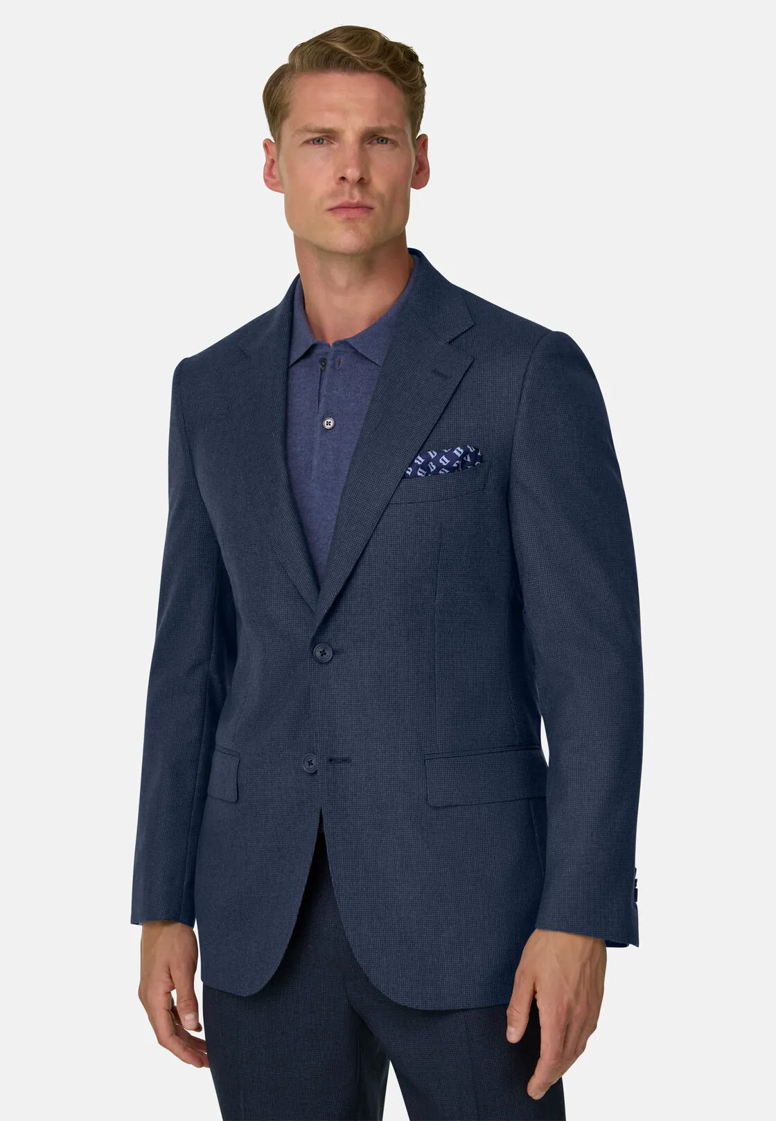 Boggi, Abito Micro Fantasia 100 Lana, Uomo, Blu, Taglia: 48