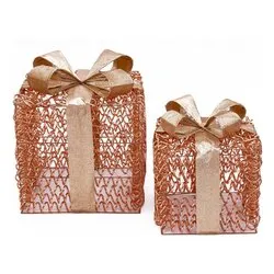 Pacchi regalo 1 gioco di luce (2pz) 1560 luci - MICROLED Bianco caldo IP44 Rose gold 81802