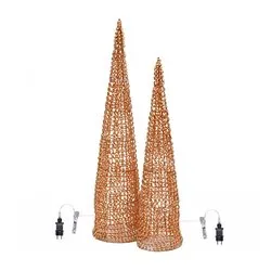 Cono 1 gioco di luce (2pz) 1320 luci - LED Bianco caldo IP44 Rose gold 81758