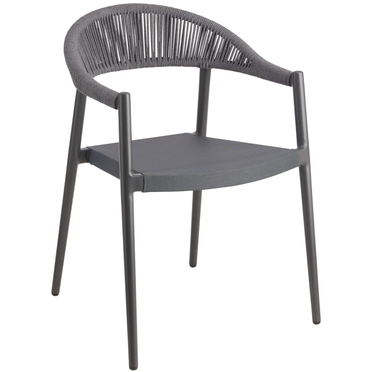 2x VEGA Sedia da esterno Amelia con braccioli; 59x56x78.5 cm (LxPxH); antracite; 2 pz. / Pacco