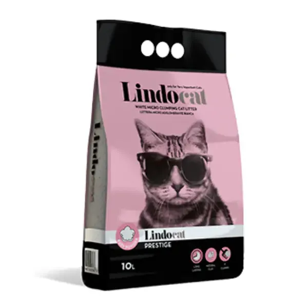 Lindocat Prestige lettiera agglomerante in bentonite bianca profumata 5 litri (4.2 Kg) - Lettiera agglomerante
