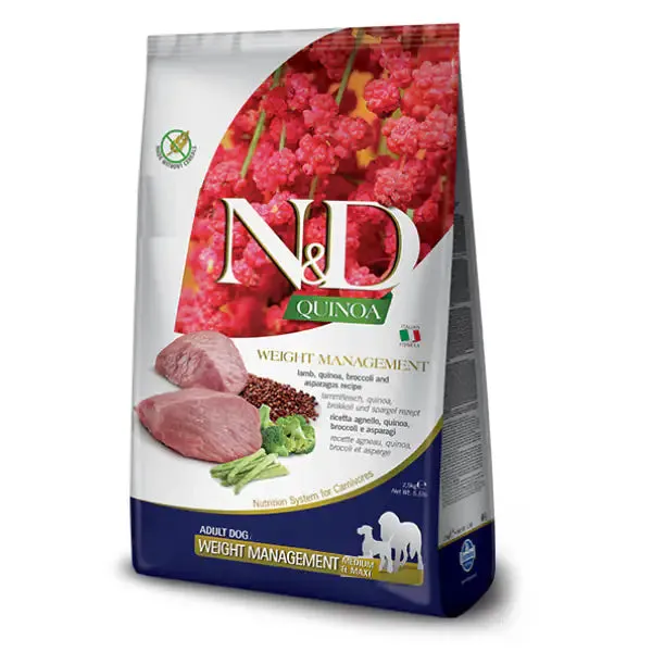 Farmina N&D Quinoa Canine Weight Management Adult Medium/Maxi Agnello 7 kg - Croccantini per cani