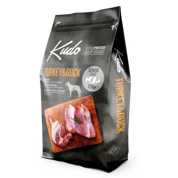 Kudo Low Grain Senior Light Tacchino e Anatra 12 kg - Croccantini per cani
