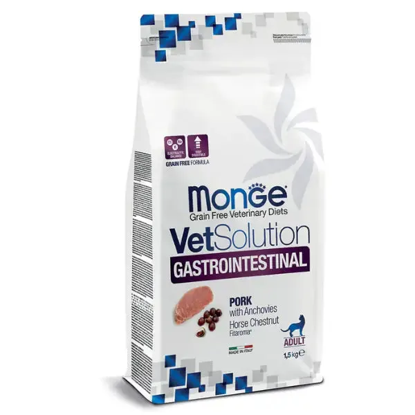 Monge VetSolution Feline Gastrointestinal Grain Free Adult Maiale 1,5 kg - Dieta veterinaria per gatti