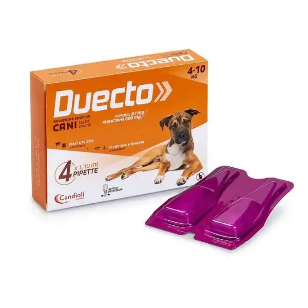 Candioli Pharma Duecto Spot On 4 pipette per cani 4 pipette peso 4-10 kg - Antiparassitario per cani