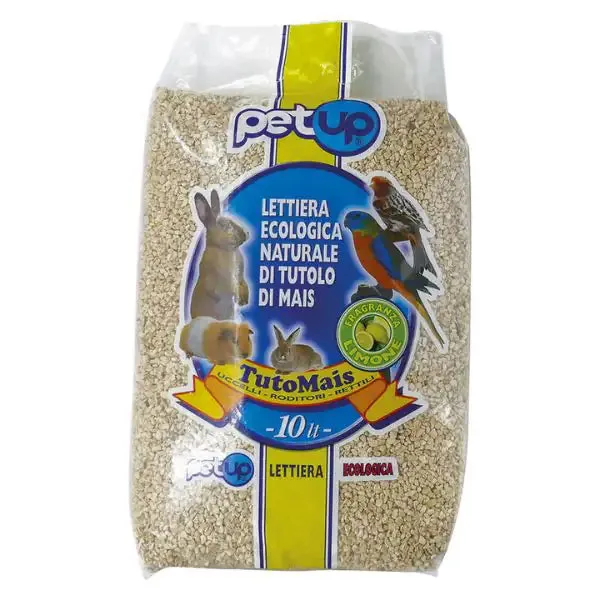 Lettiera ecologica naturale di tutolo di mais Tutomais PetUp 10 lt (10 kg) Limone