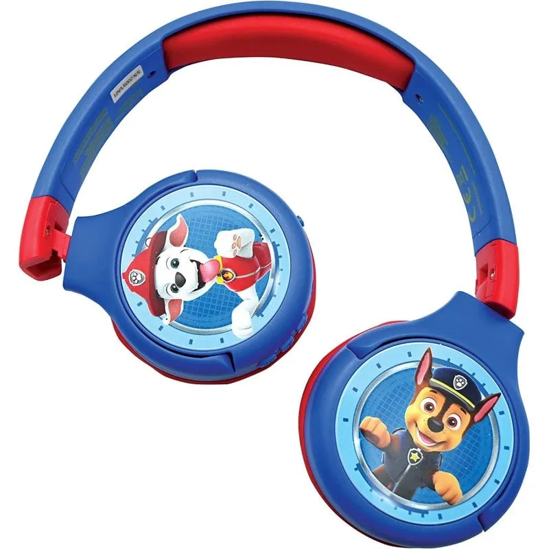 Lexibook Cuffie Bluetooth per bambini 2 in 1 Paw Patrol