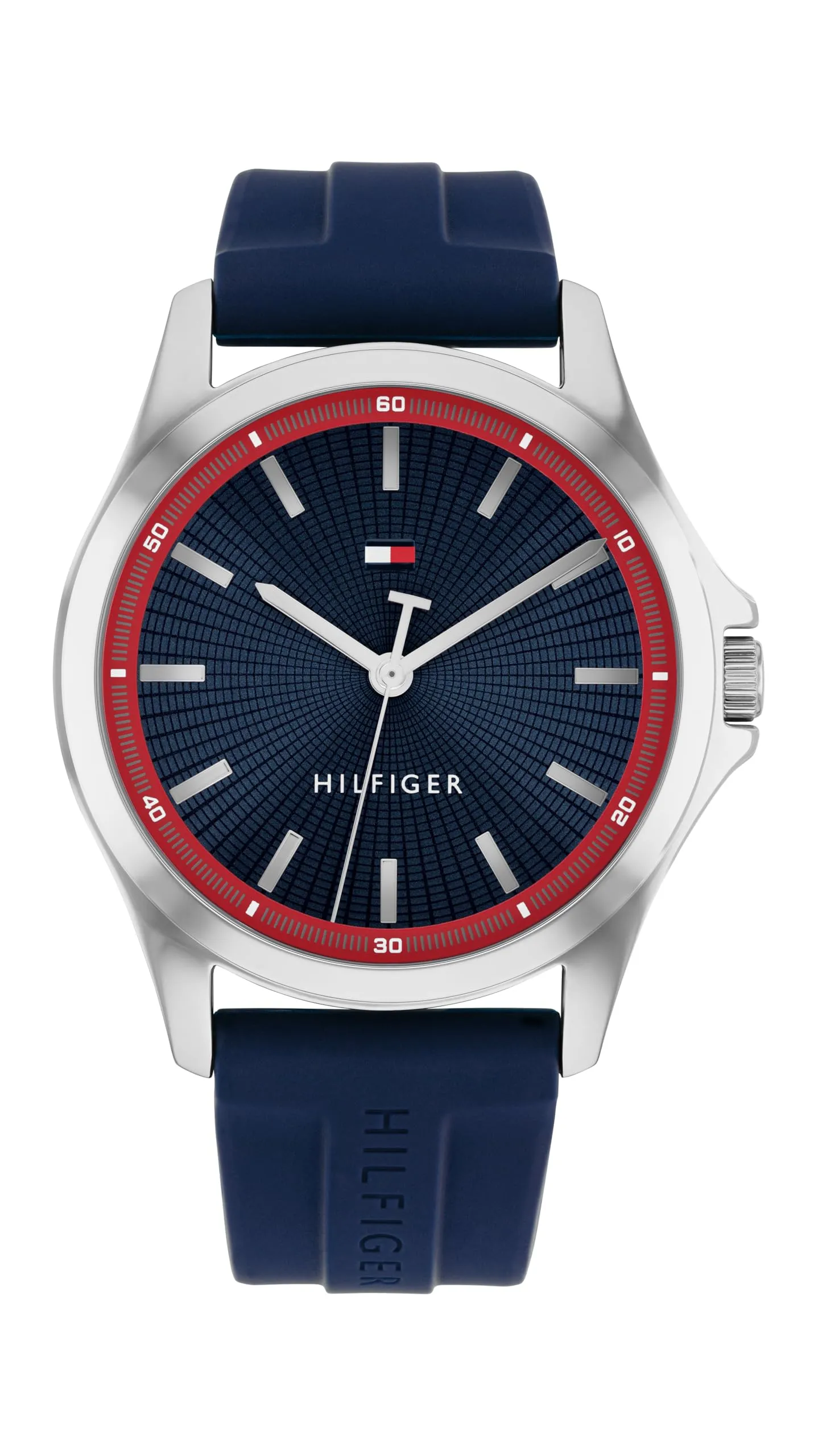 Orologio analogico al quarzo Tommy Hilfiger da uomo con cinturino in silicone blu navy