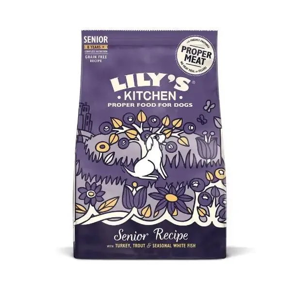 Lily's Kitchen Turkey, Trout & White Fish Senior Recipe 7 kg - Croccantini per cani