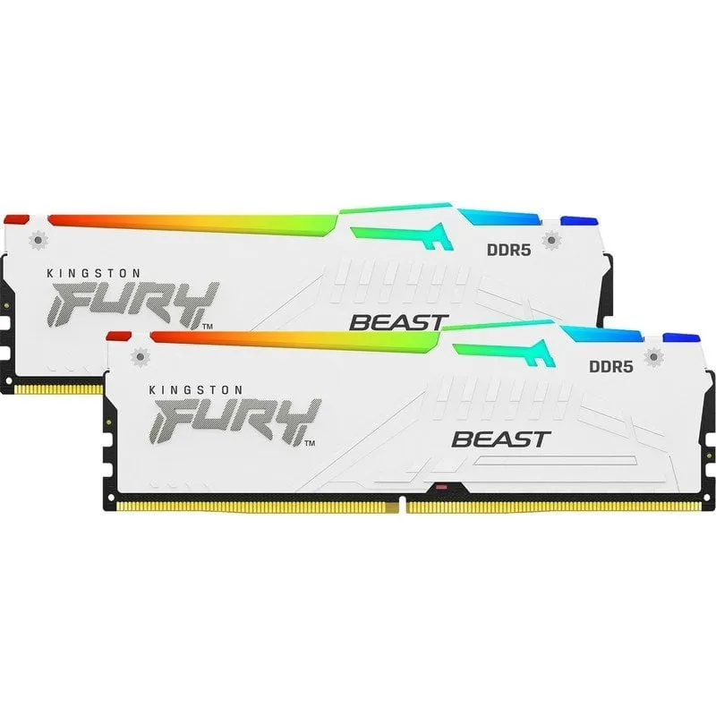Kingston Technology FURY 64 GB 6000 MT/s DDR5 CL36 DIMM (Kit da 2 moduli) Beast White RGB EXPO