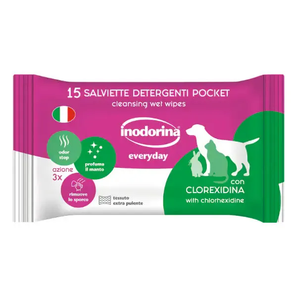 Inodorina EveryDay Salviette Igienizzanti 15 salviette Pocket con Clorexidina