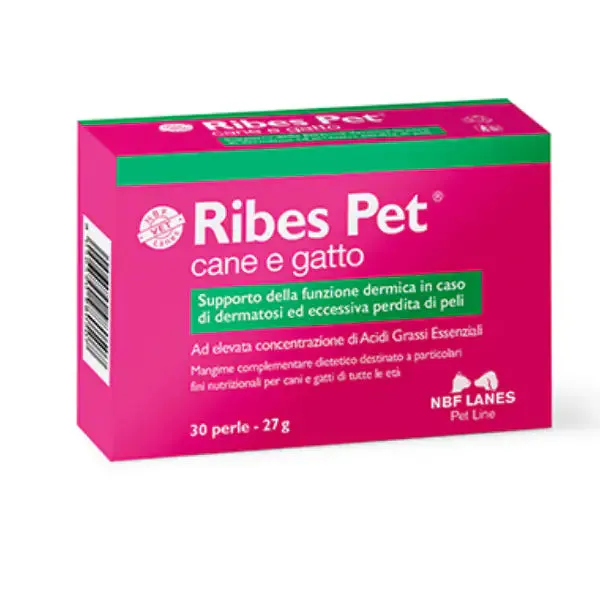 NBF Lanes Ribes Pet Supporto funzione dermica e perdita di pelo Compresse per cani e gatti 30 Perle - Integratori per cani