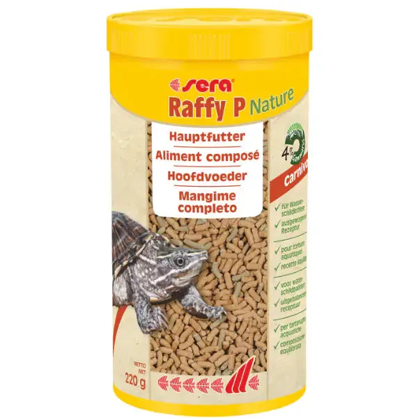 Sera Raffy P Nature mangime in granuli per tartarughe d'acqua 220 gr (1000 ml) - Cibo per tartarughe