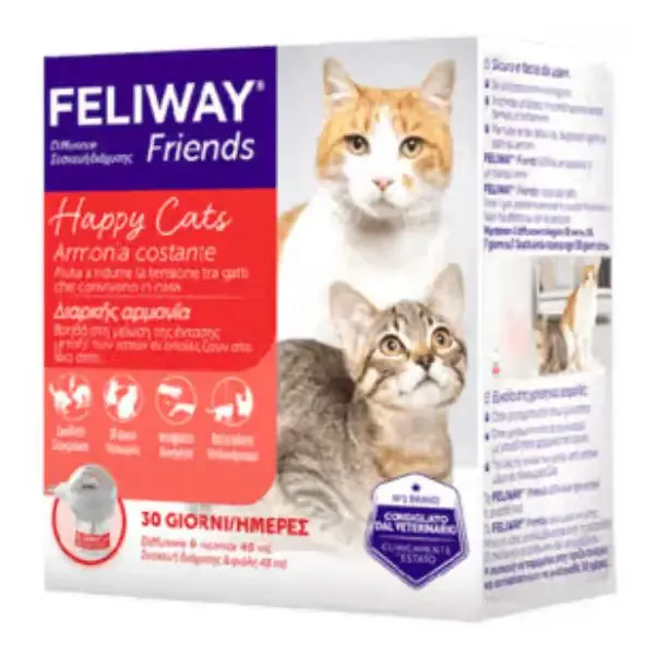 Feliway Friends Diffusore con Ricarica per ambiente domestico per gatti 48 ml - Antiansia per gatti