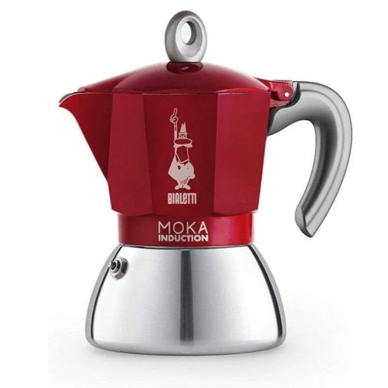 Caffettiera Moka Bialetti Moka Induktion 0,28L 6 Tazze Alluminio Acciaio Rossa