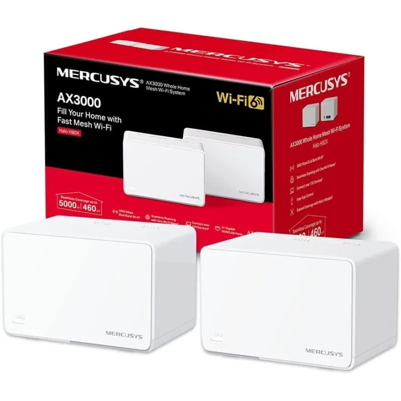 Mercusys Halo H80X Confezione da 2 Sistema Mesh Wifi AX3000 WiFi 6 Dual Band Gigabit