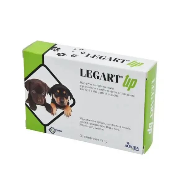 Aurora Biofarma Legart Up Supporto articolare per cuccioli Compresse per cani e gatti 30 Compresse - Integratori per cani