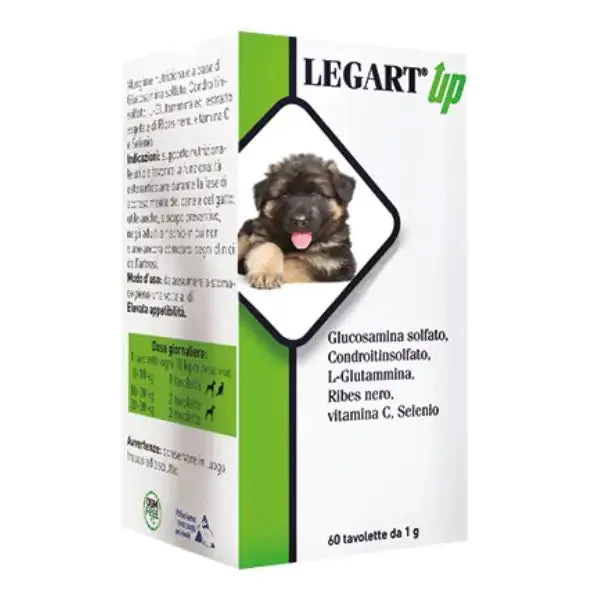 Aurora Biofarma Legart Up Supporto articolare per cuccioli Compresse per cani e gatti 60 Compresse - Integratori per cani