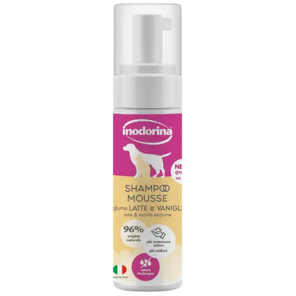 Inodorina Shampoo Mousse a Secco 250 ml Latte e vaniglia