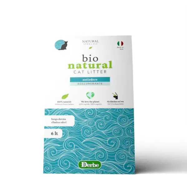Lettiera Naturale Natural Derma Pet 6 lt (2,8 kg) Antiodore - Lettiera agglomerante