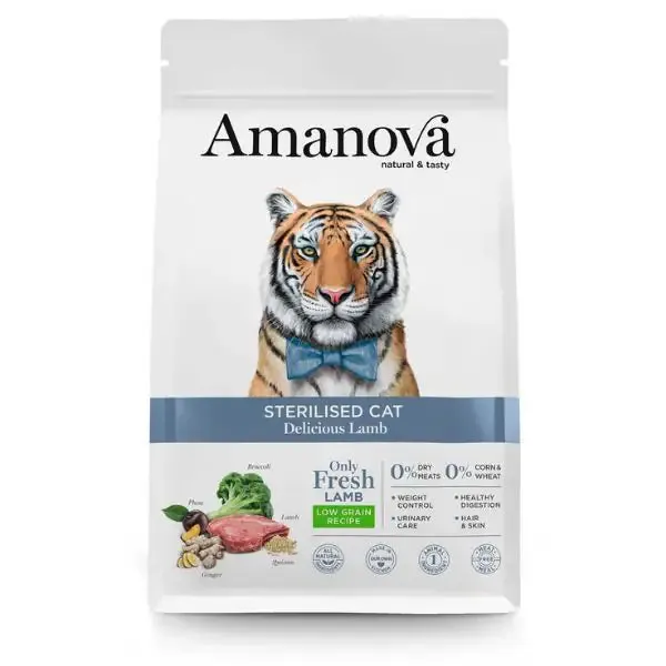 Amanova Sterilised Cat Agnello Fresco 4 kg - Croccantini per gatti