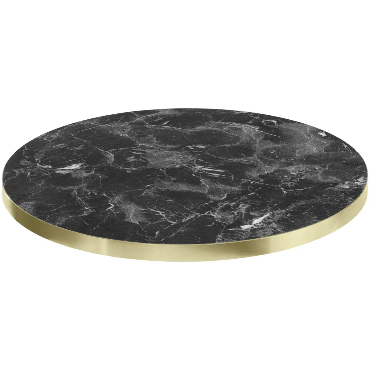 VEGA Piano per tavolo Marvani rotondo; 50x2.5 cm (ØxH); oro/nero/marmorizzato; rotonda