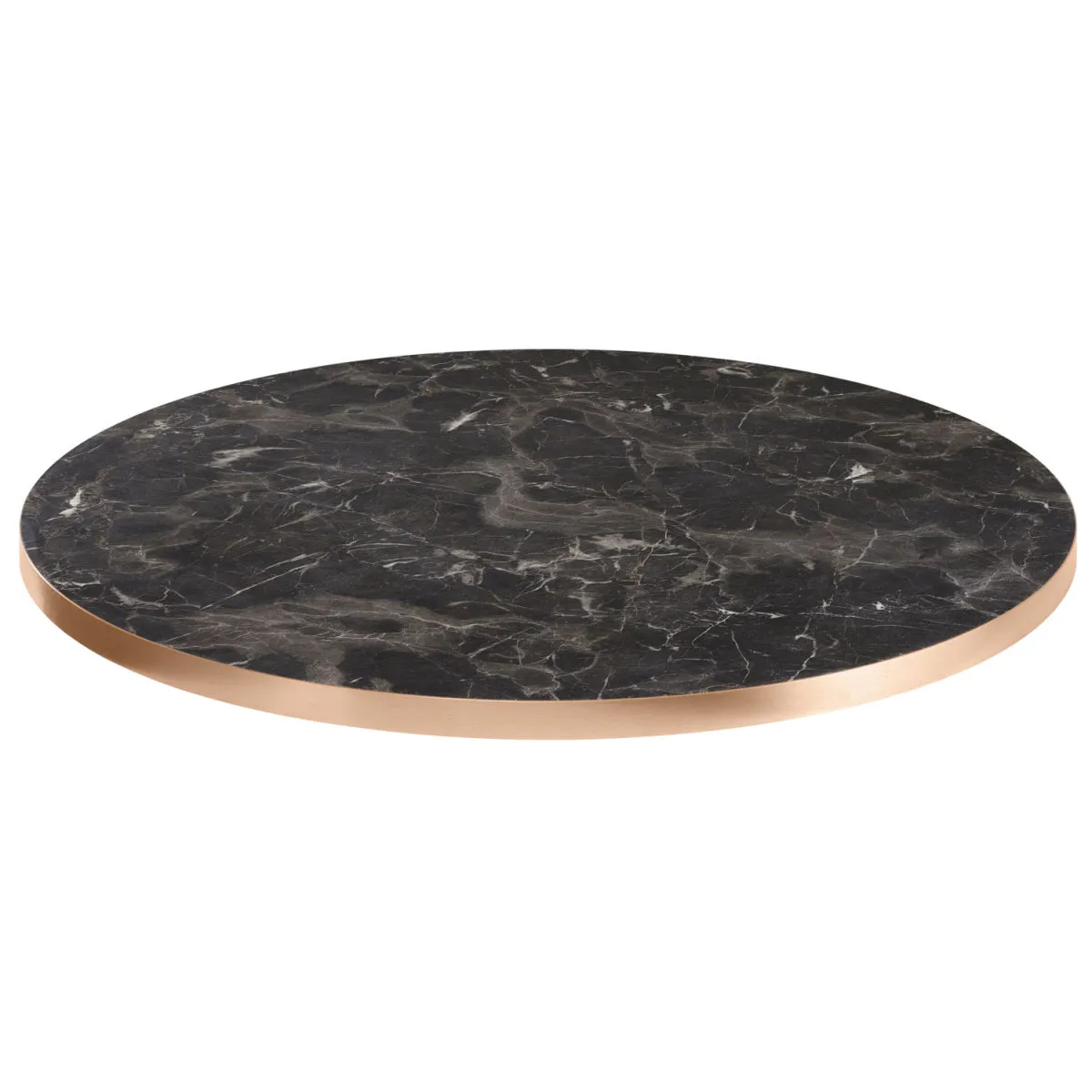 VEGA Piano per tavolo Marvani rotondo; 80x2.5 cm (ØxH); rame/nero/marmorizzato; rotonda
