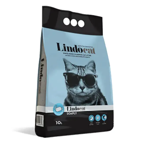Lindocat Soaply lettiera agglomerante in bentonite bianca profumata 5 litri (4,3 Kg) - Lettiera agglomerante