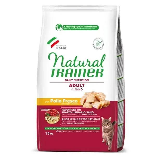 Natural Trainer Daily Nutrition Adult con Pollo Fresco 1,5 kg - Croccantini per gatti