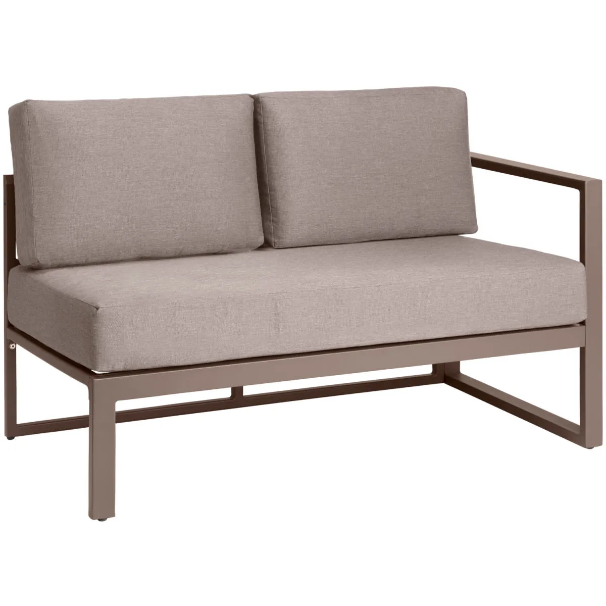 VEGA Divano modulare da esterno Sereno elemento destro; 127x69.5x64 cm (LxPxH); tortora