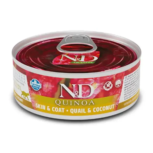 Farmina N&D Quinoa Feline Umido 80 gr Quaglia e Cocco - confezione da 24 pezzi - Cibo umido per gatti