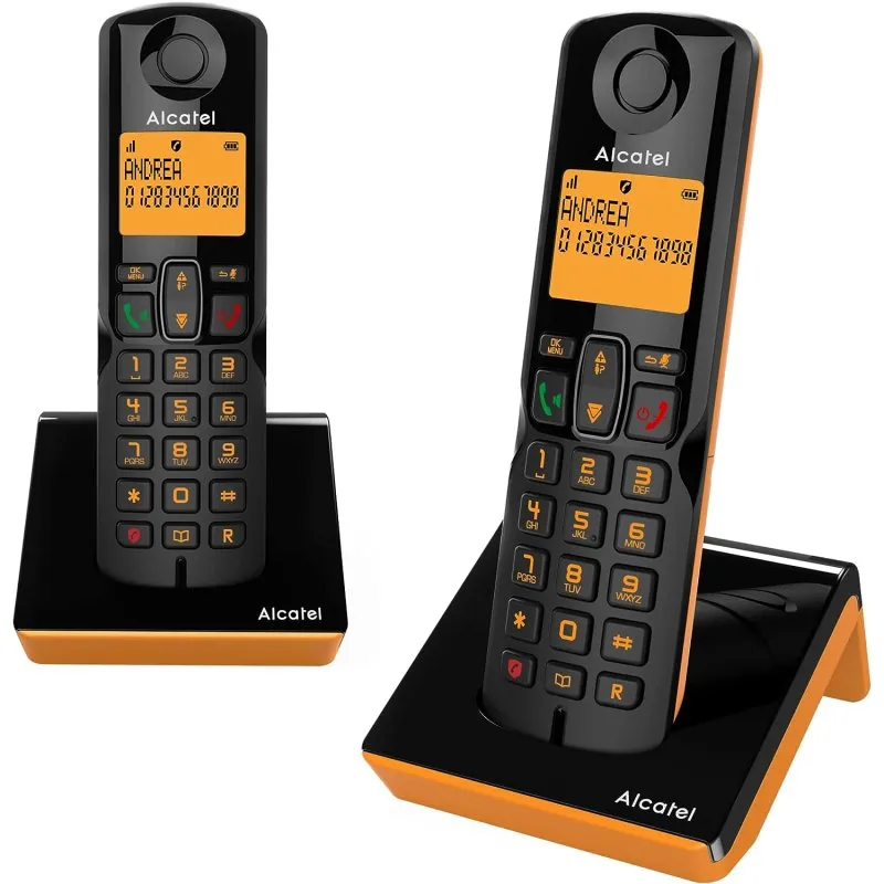 Telefoni cordless Alcatel S280 Ewe Duo DECT Nero/Arancione