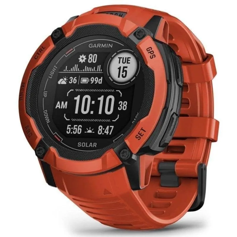 Garmin Instinct 2X Solar Bluetooth GPS NFC 50mm Rosso Resistente 10 ATM SpO2