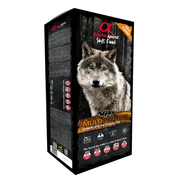 Alpha Spirit Adult alimento Semi-Umido Grain Free 9 kg Multiproteico (pesce - carne bianca) - Croccantini per cani