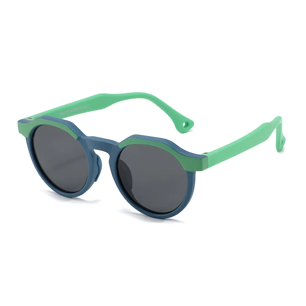 Occhiali da Sole per Bambini Techsuit 601, Polarizzati, Protezione UV, Verde Blu